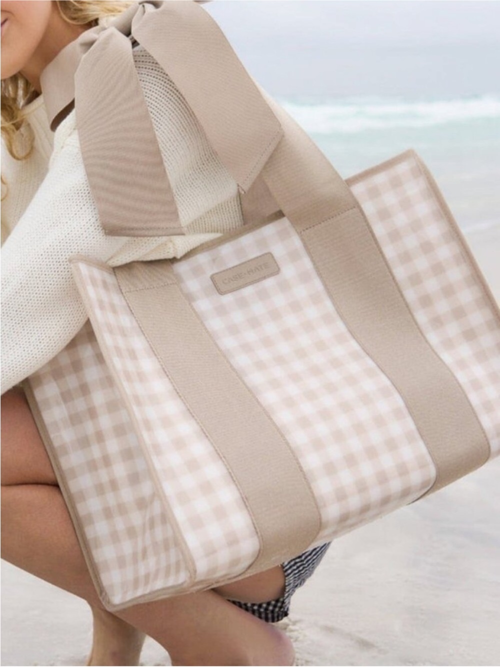 Case mate  latte gingham tote